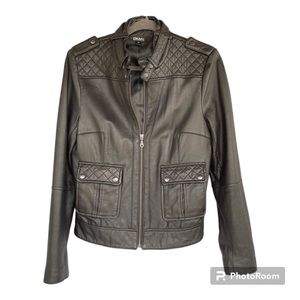 DKNY Genuine 100% Leather Moto style Jacket Size M